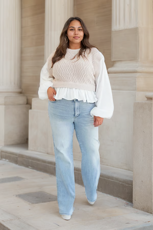 CurveEase – Plus Size Tummy Control Vintage Jeans