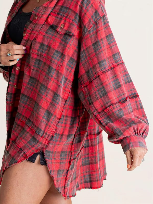StreetLoom – Washed Oversized Shacket with Pockets