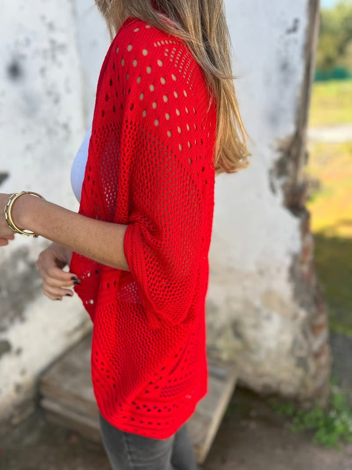 BreezeLoom – Lightweight Hollow Knit Cardigan