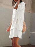 ChicBreeze – Solid Color Slit Top & Shorts Set