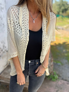 BreezeLoom – Lightweight Hollow Knit Cardigan