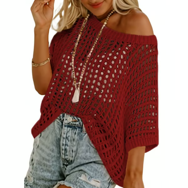 BreezeKnit – Crochet Hollow Out Summer Sweater