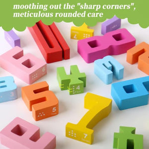 MiniMinds – Educational Wooden Number Blocks Set