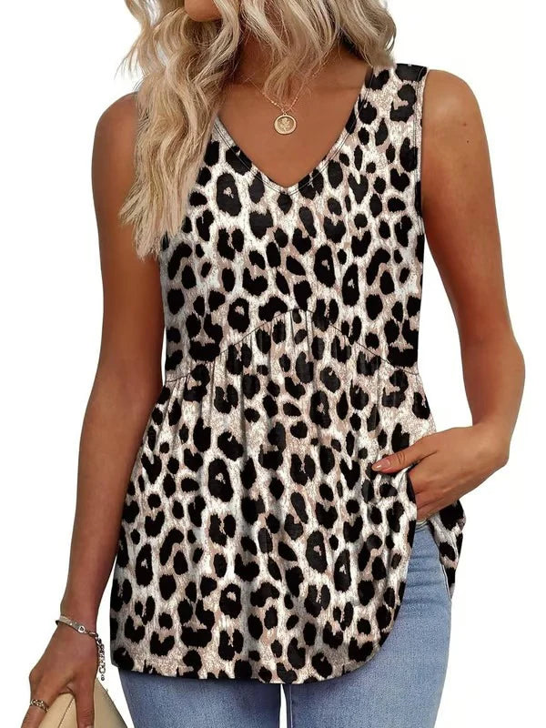 BellaFlair | Elegant V-Neck Babydoll Tank Top