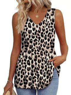 BellaFlair | Elegant V-Neck Babydoll Tank Top