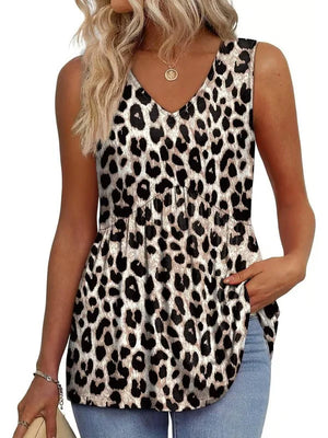 BellaFlair | Elegant V-Neck Babydoll Tank Top