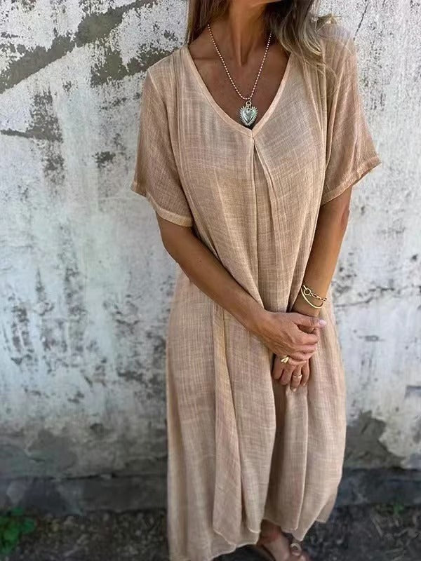 BreezaWear – Natural Fabric Midi Dress