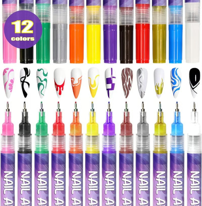 ColorDazzle – Precision Nail Art Pens in 12 Shades