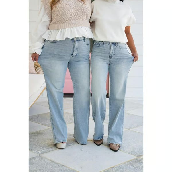 CurveEase – Plus Size Tummy Control Vintage Jeans
