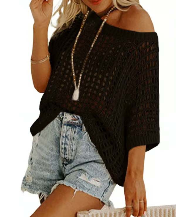 BreezeKnit – Crochet Hollow Out Summer Sweater