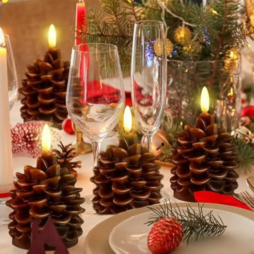 GlowCone – Flameless Pinecone Candle Set