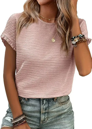 RuffleEase – Textured Summer Blouse
