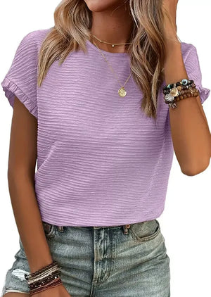 RuffleEase – Textured Summer Blouse