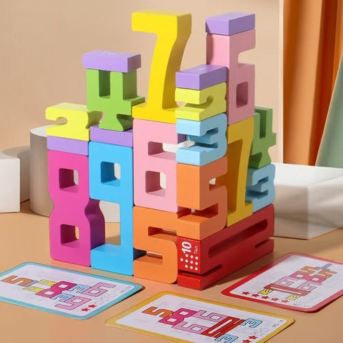 MiniMinds – Educational Wooden Number Blocks Set