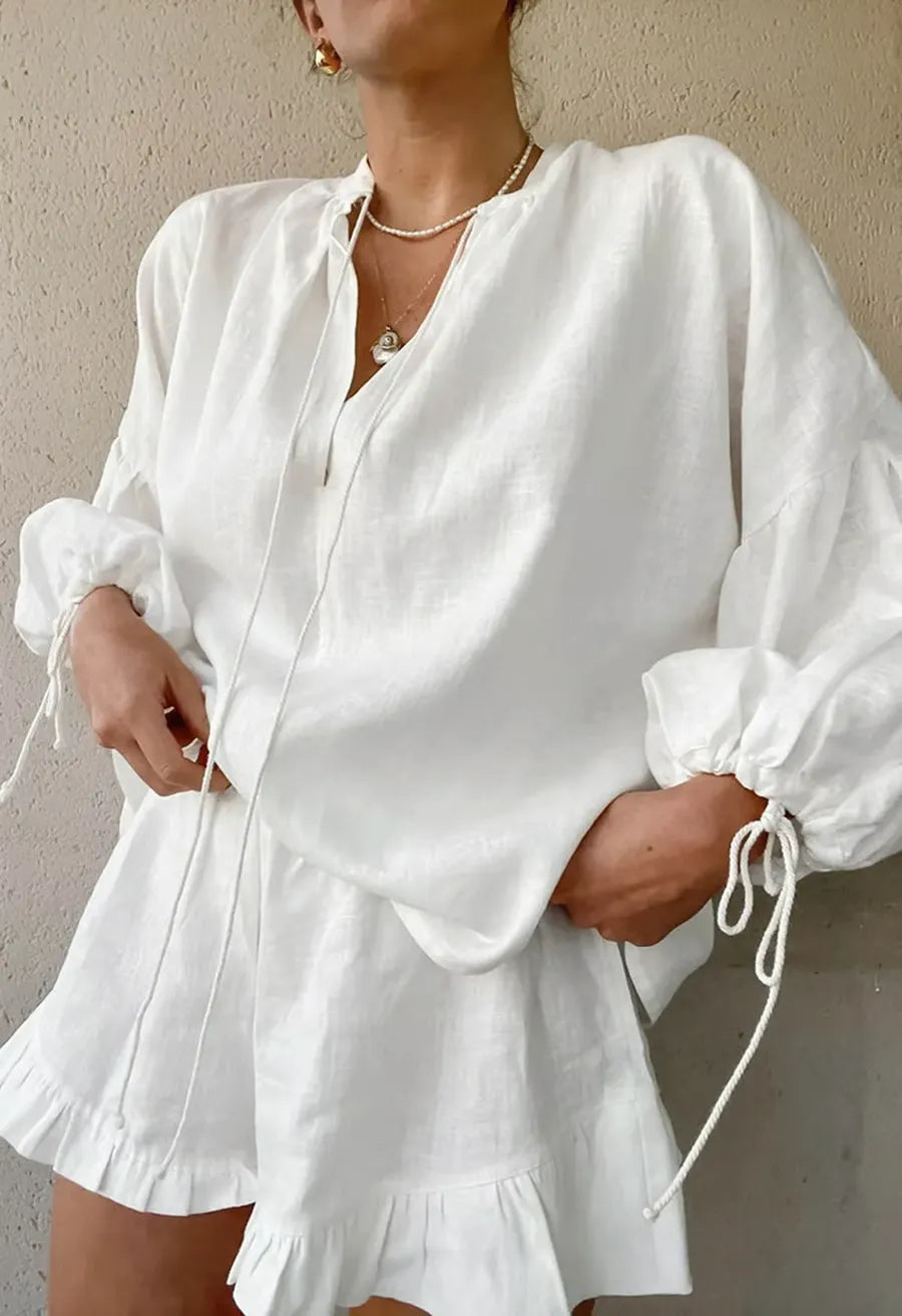 BreezyBloom – Lantern Sleeve Lounge Set