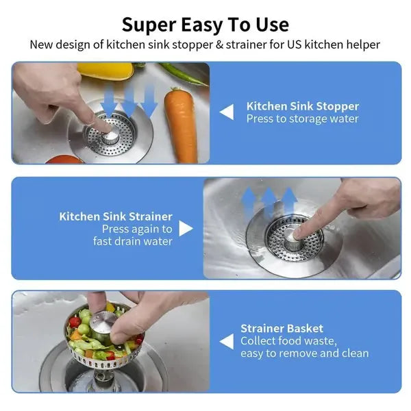 DrainMate – 3 in 1 Kitchen Sink Strainer Tool