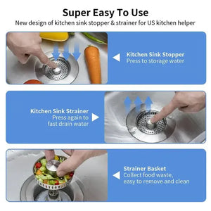 DrainMate – 3 in 1 Kitchen Sink Strainer Tool