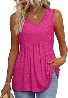 BellaFlair | Elegant V-Neck Babydoll Tank Top