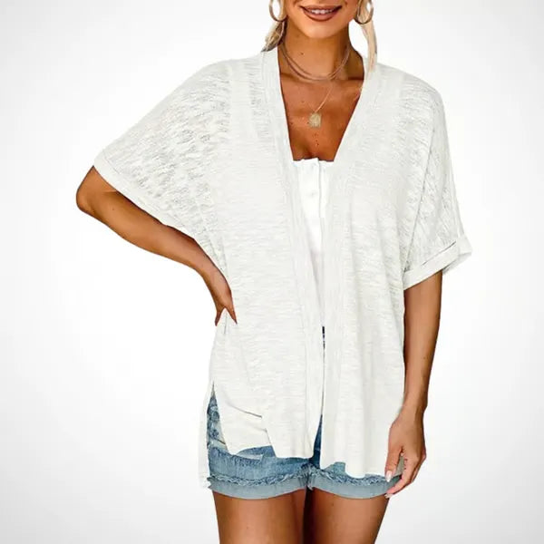 AireLoom – Elegant Open Cardigan with Effortless Drape