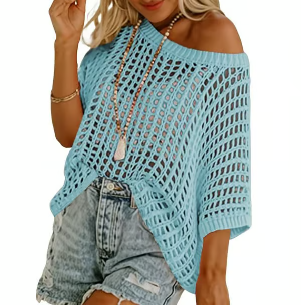 BreezeKnit – Crochet Hollow Out Summer Sweater