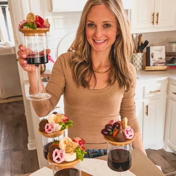 Sip & Snack – Wine Glass Charcuterie Topper Tray