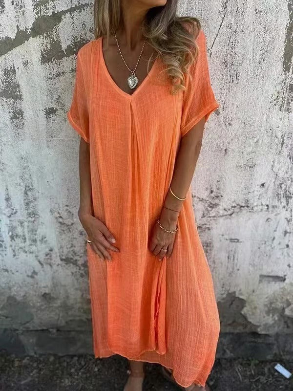 BreezaWear – Natural Fabric Midi Dress
