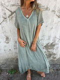BreezaWear – Natural Fabric Midi Dress