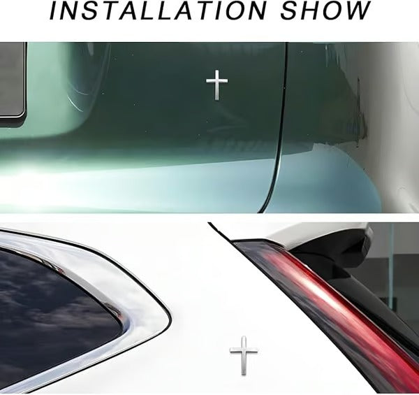 FaithMark – Metal Jesus Cross Emblem Stickers