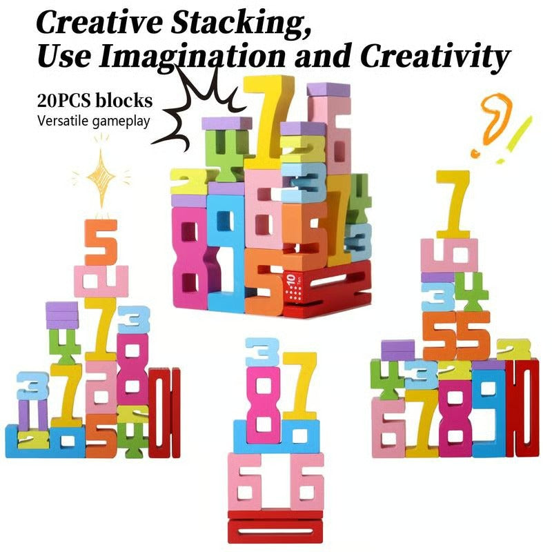MiniMinds – Educational Wooden Number Blocks Set