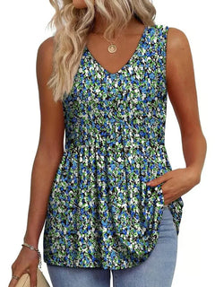 BellaFlair | Elegant V-Neck Babydoll Tank Top