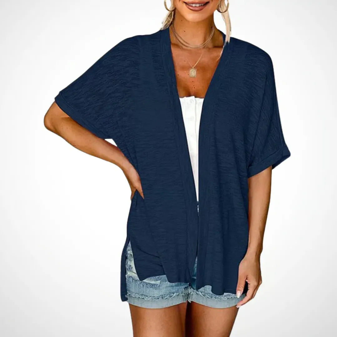 AireLoom – Elegant Open Cardigan with Effortless Drape