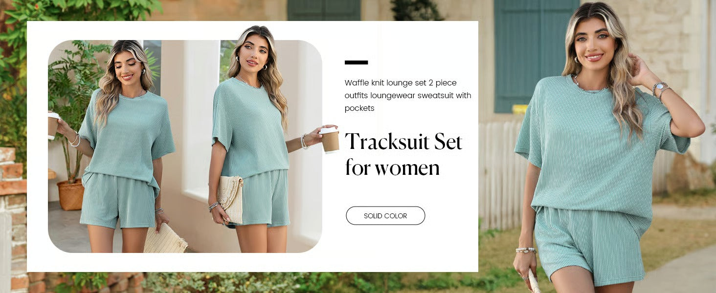 RibbedEase – Casual Knit Pocket Shorts Set