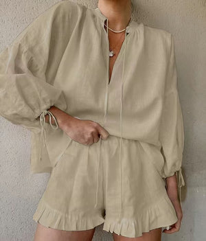 BreezyBloom – Lantern Sleeve Lounge Set