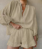 BreezyBloom – Lantern Sleeve Lounge Set