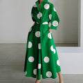 Green with large white dots