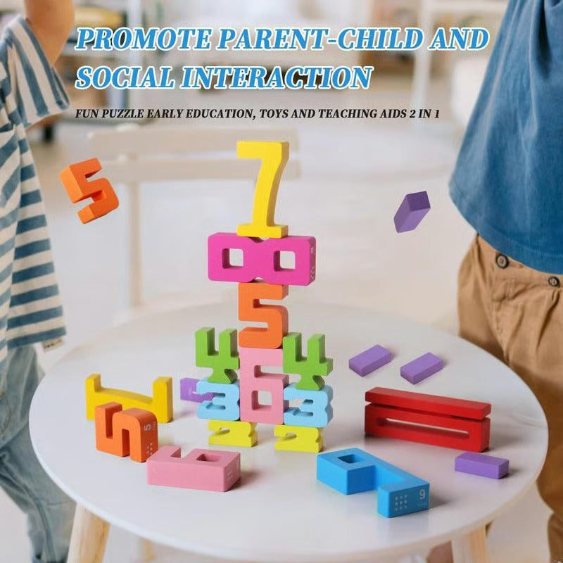 MiniMinds – Educational Wooden Number Blocks Set