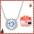 Blue Beating Heart Moissanite Necklace