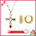 Buy 1 Necklace Get 1 pair Moissanite earing(Gold)
