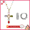 Buy 1 Necklace Get 1 pair Moissanite earing(Silver)