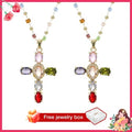 Colorful zircon cross necklace Buy 1 Get 1