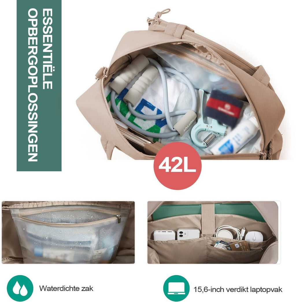 42L Tennis & Padel Sports Bag – Waterproof Multi-Compartment Gym Travel Bag with Shoe Pocket 🎾