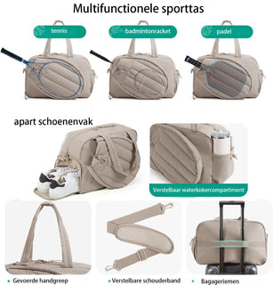 42L Tennis & Padel Sports Bag – Waterproof Multi-Compartment Gym Travel Bag with Shoe Pocket 🎾