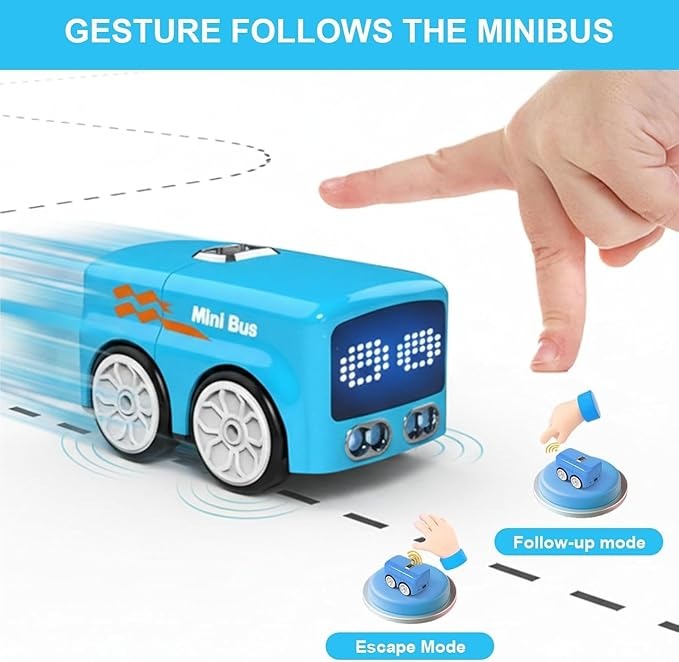 Magic Mini Bus Toy – Smart Gesture Control RC Bus with Lights & Auto Avoidance 🚌✨👶