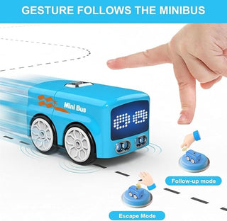 Magic Mini Bus Toy – Smart Gesture Control RC Bus with Lights & Auto Avoidance 🚌✨👶
