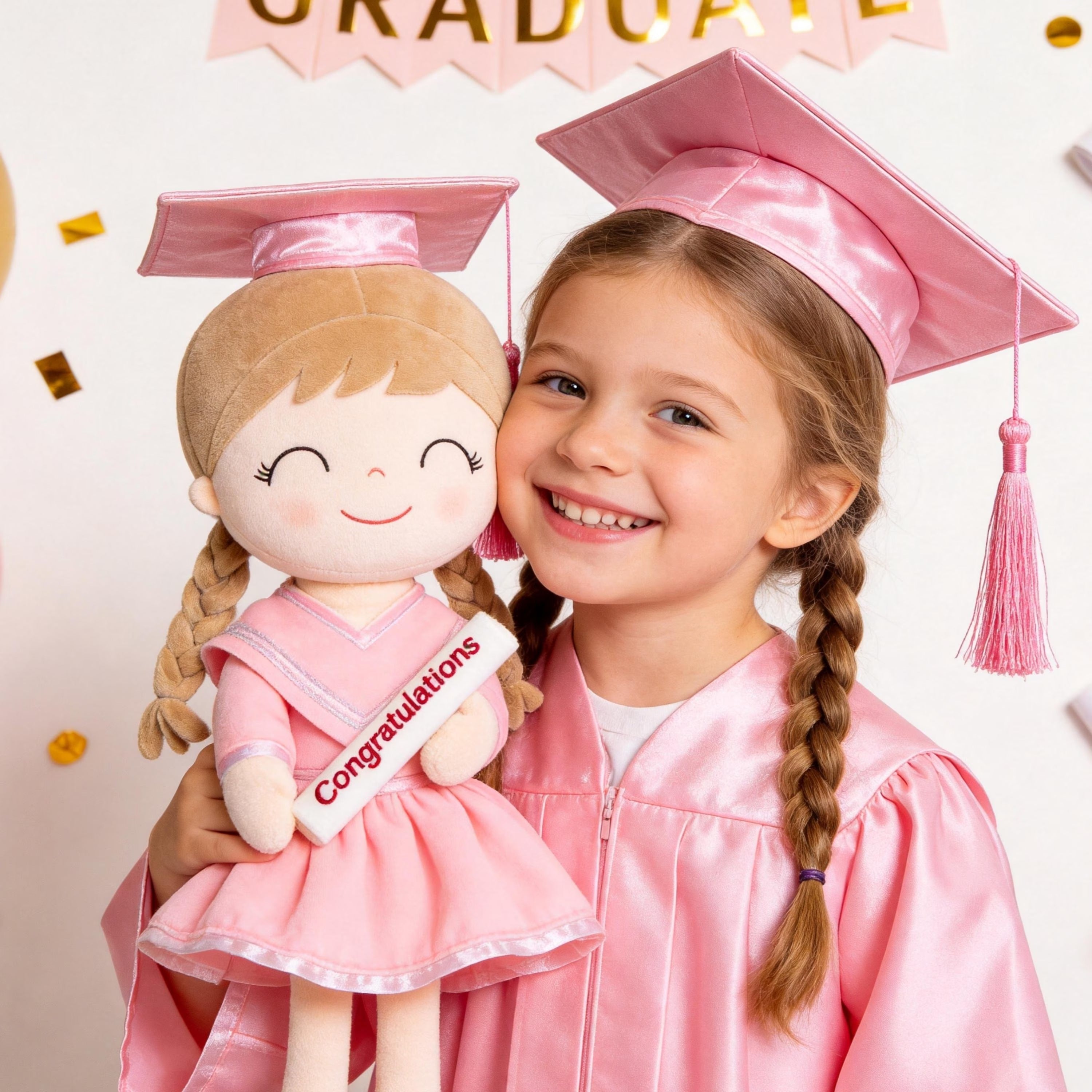 Graduation Plush Doll with Bouquet – Cute Graduation Keepsake Gift 🎓💐