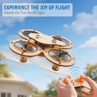 Kids DIY Wooden Drone Building Kit – Build & Fly STEM Remote Control Toy 🚁🪵🧒