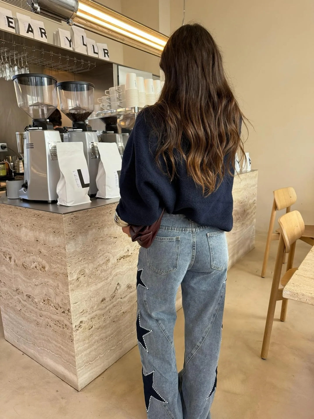 MeteorTrail - Star-Print Straight Denim – Effortless Everyday Style