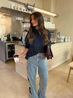 MeteorTrail - Star-Print Straight Denim – Effortless Everyday Style
