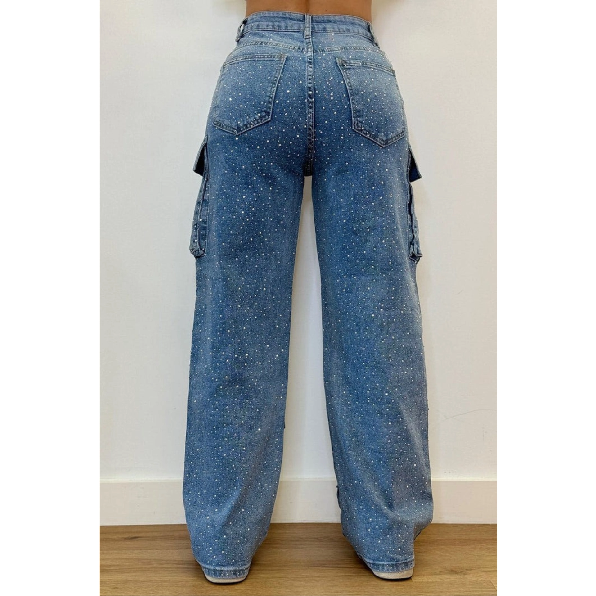 Midnight Shine | Rhinestone Streetwear Jeans