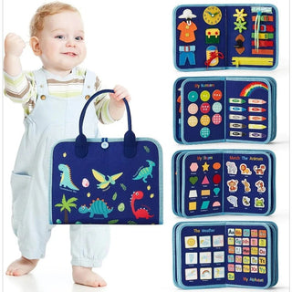 EduDino | 7-in-1 Montessori Busy Board for Smart Toddlers